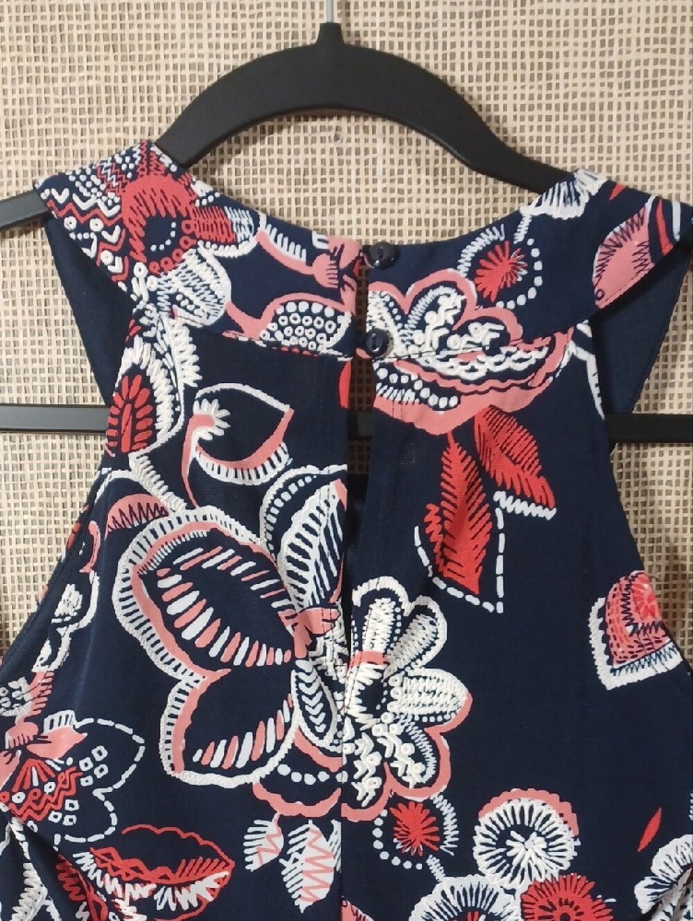 Enfocus Studio Navy Maxi Dress with Coral and White Floral Print - Picture 8 of 11